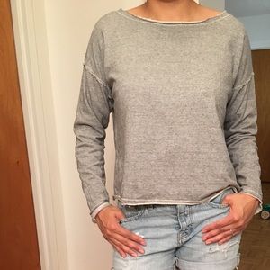 Eileen Fisher ministripe cotton sweatshirt top
